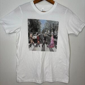 Taylor Swift Eras Tour Beatles Abbey Road White T Shirt Kids XL Womens Small Tee
